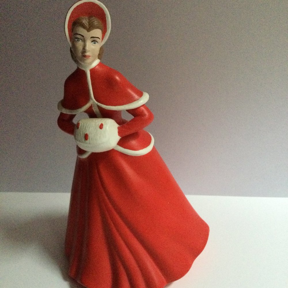 Laurette B Ceramique de Gravelbourg Holland Mold ceramic figurine girl red dress
